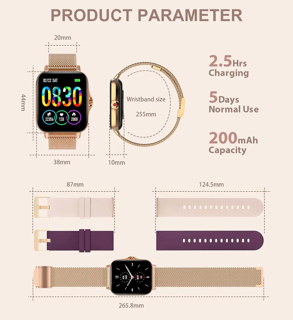Smart Watch For Women Fitness Tracker With Heart Rate Monitoring