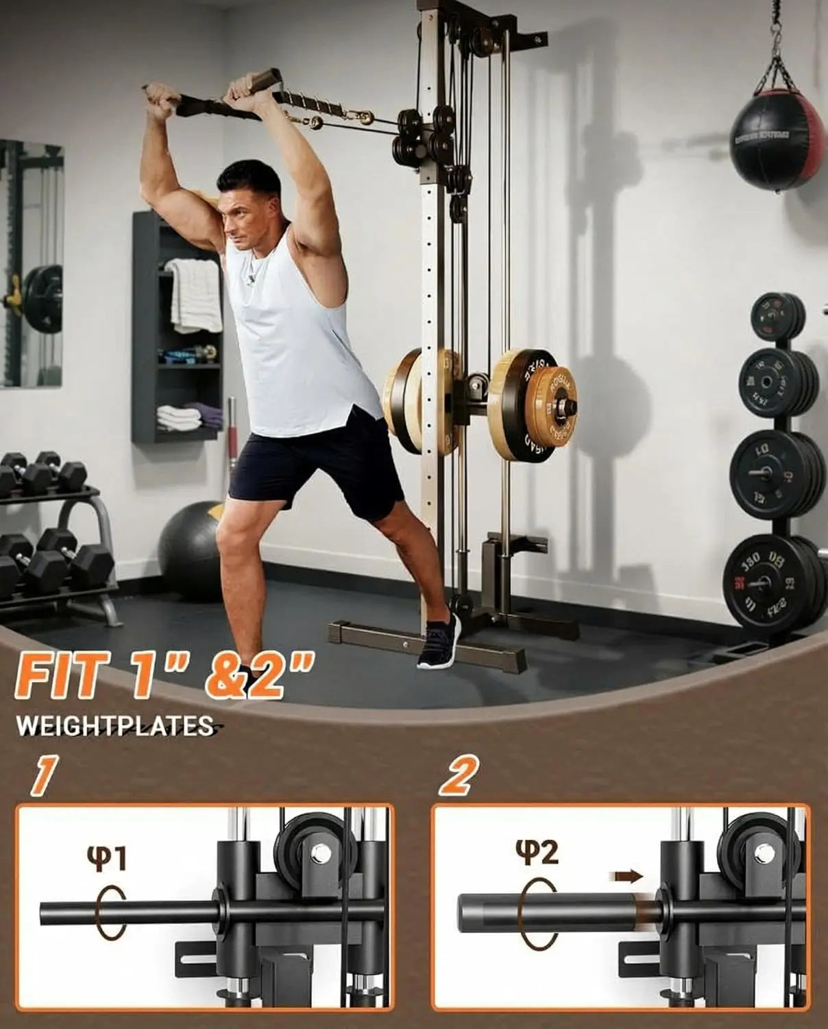 Acekool Wall Mount Cable Station 18-Position Pulldown and Dual Pulleys