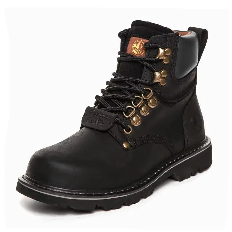 KOWMCN Unisex Cowhide Hiking Shoes Waterproof Tactical Boots