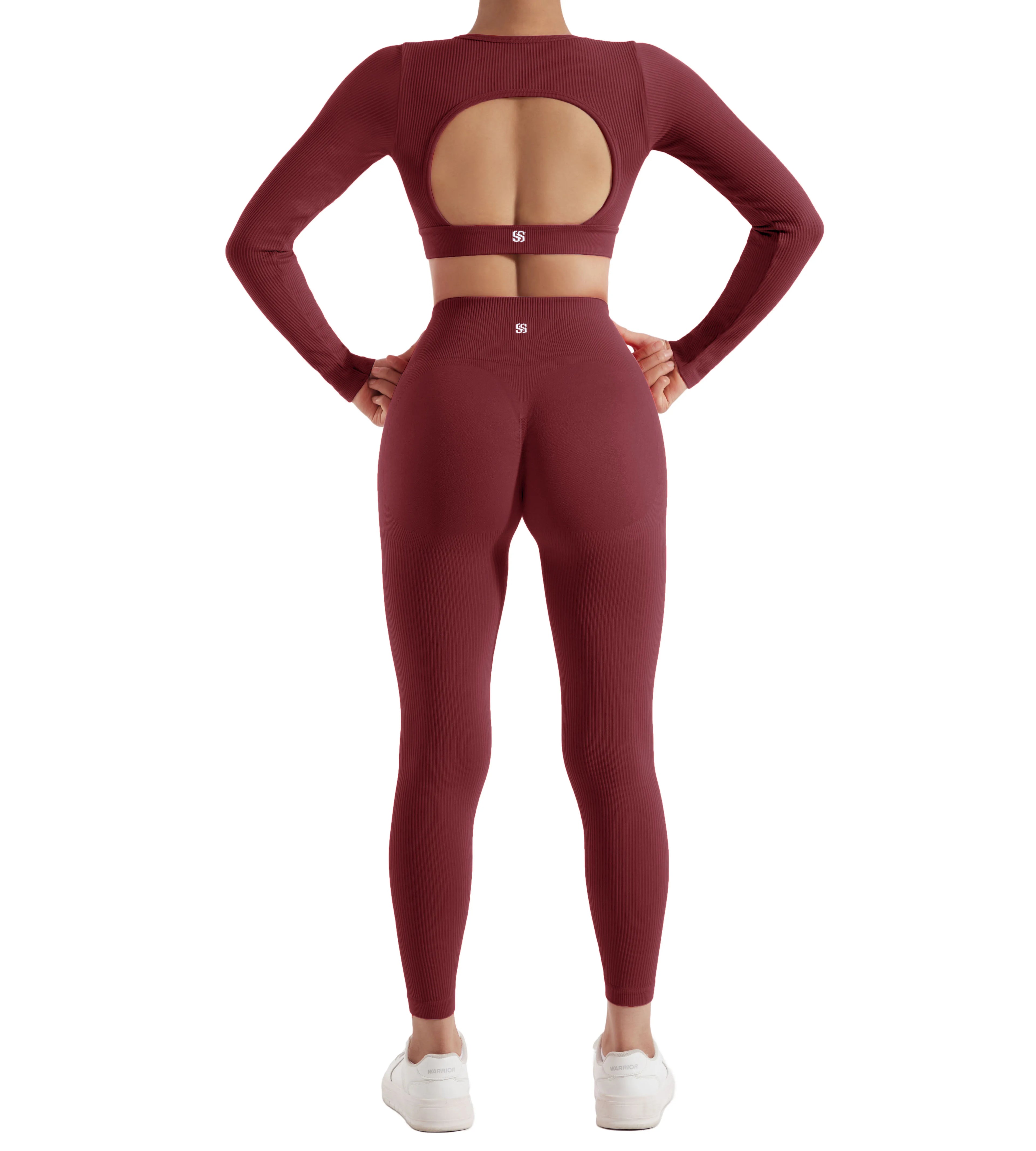 NONECN Yoga Set Women Quick Dry Sports Suit Long Sleeve