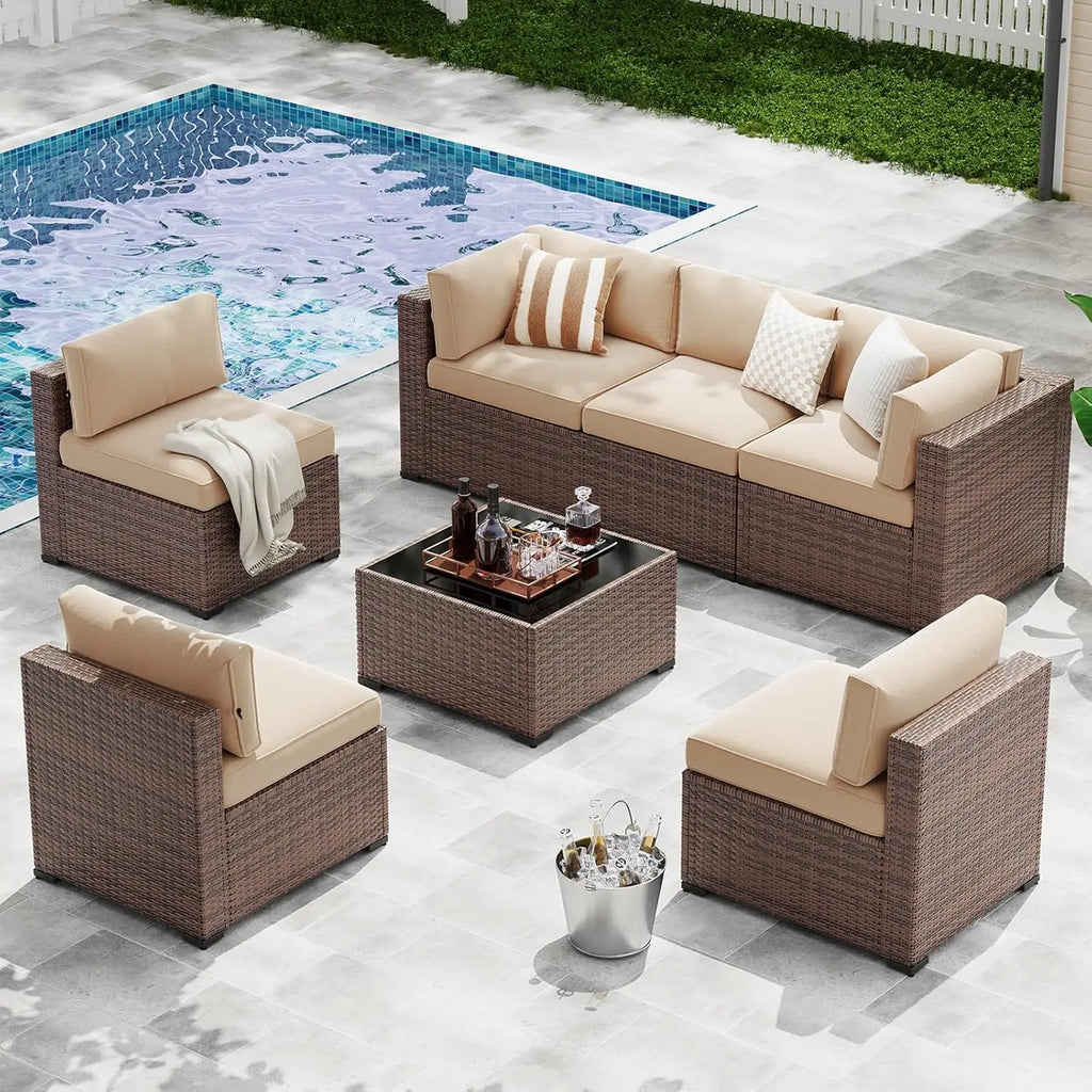 XIAOLANG Wicker Patio Furniture Set Outdoor Conversation Set