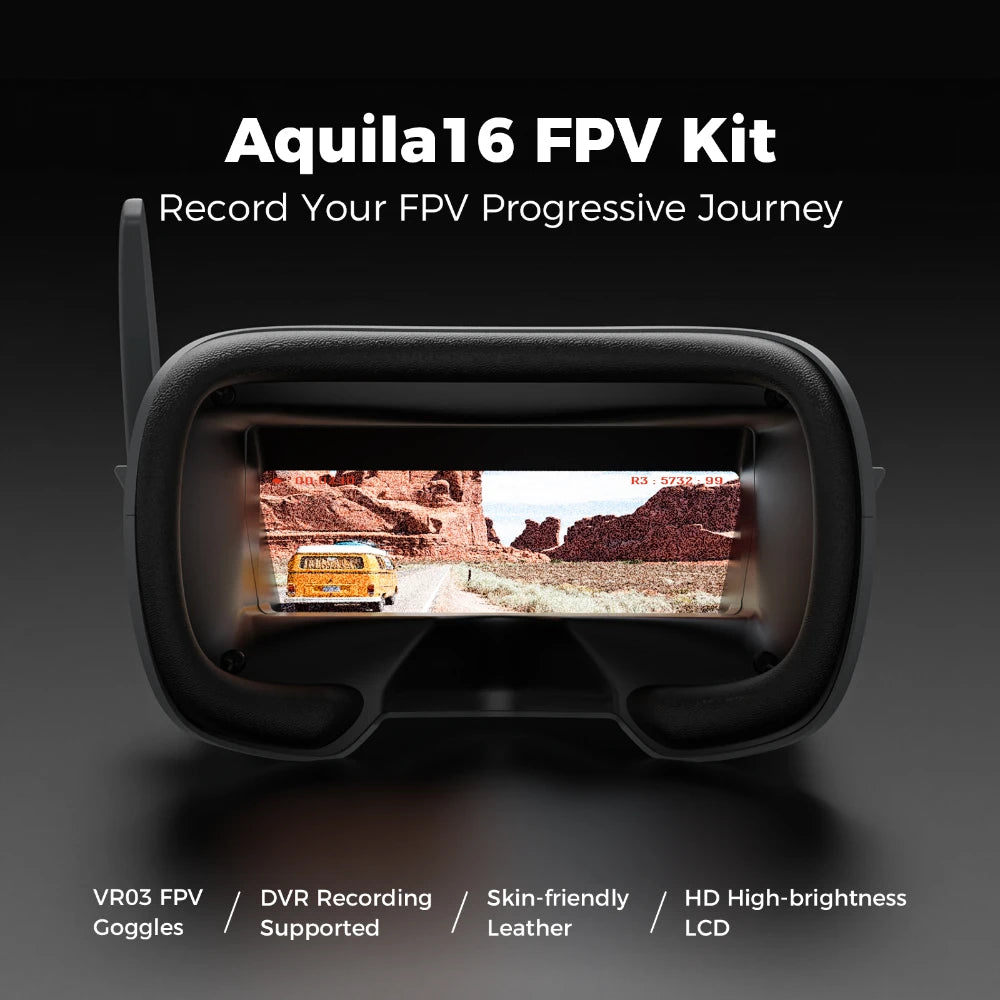 BETAFPV Aquila16 FPV Kit ELRS 2.4G Brushless Racing Drone VR03 Goggles 1102 18000KV 25-350mW VTX Indoor Outdoor Mini Quadcopter