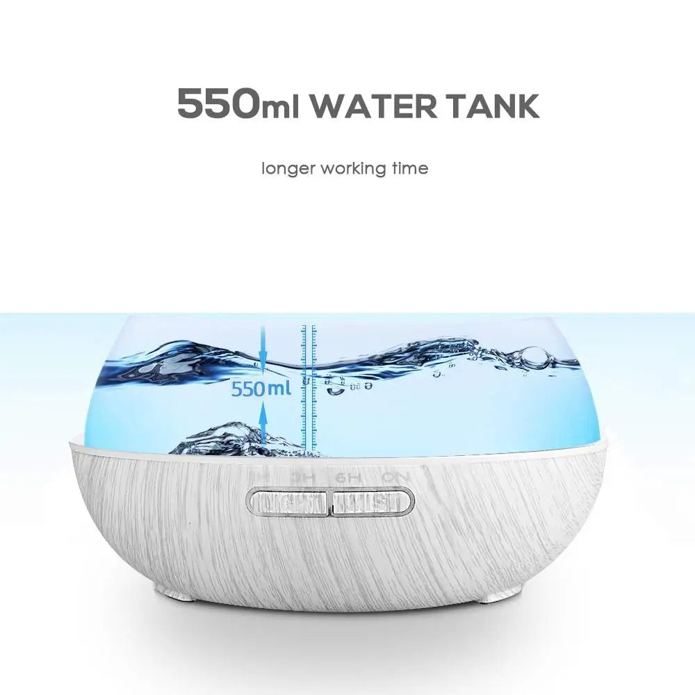 LISM Wood Grain Essential Oil Diffuser and Humidifier With Remote