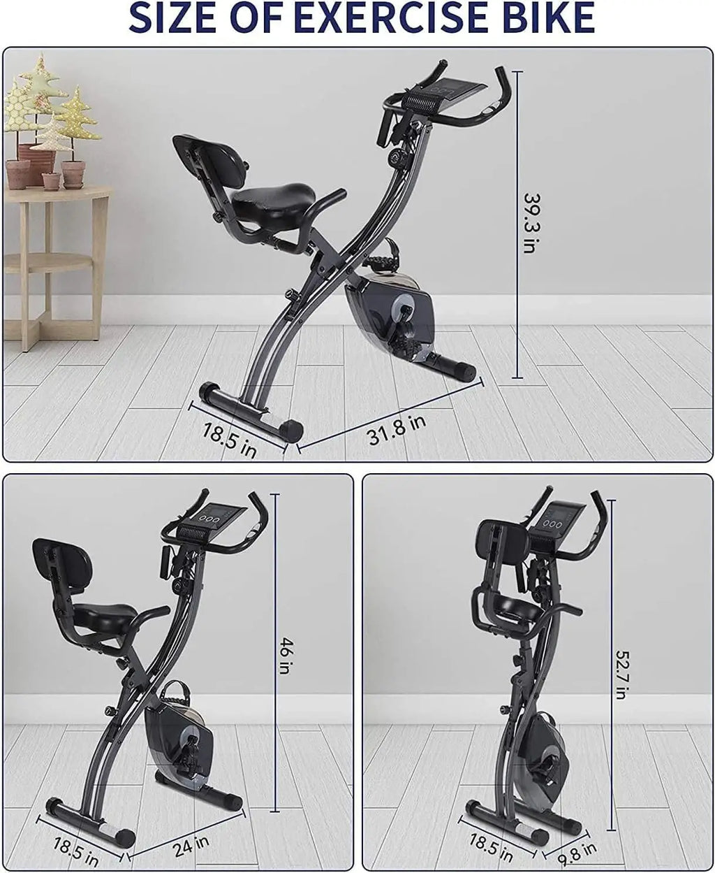 Folding Magnetic Exercise Bike With Pulse Sensor LCD Monitor