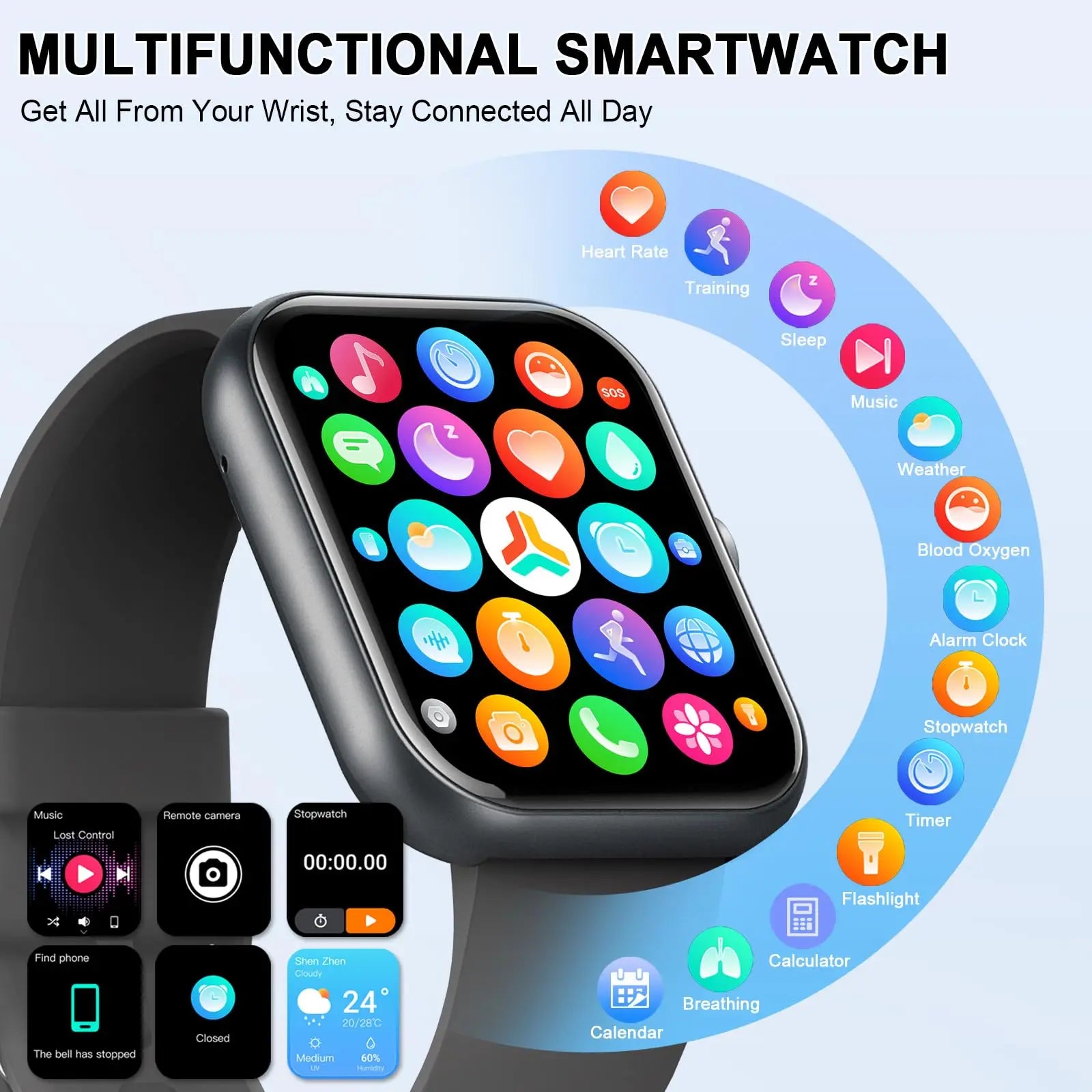 Smart Watch With Calls And 100 Sport Modes IP68 Waterproof