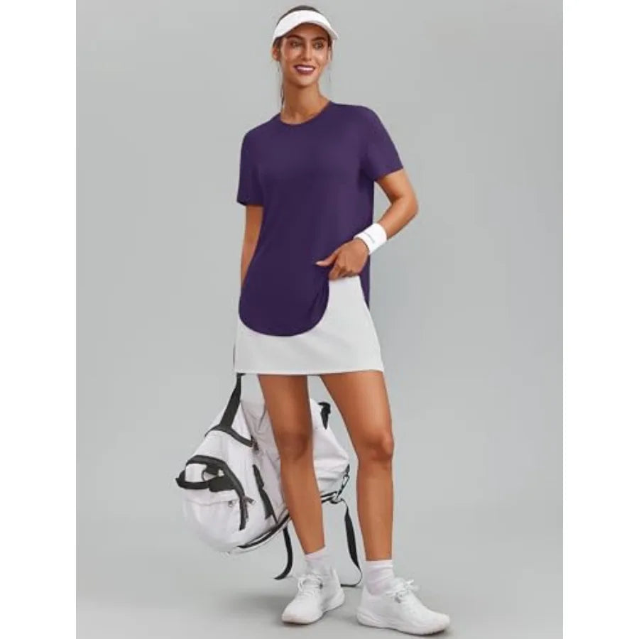 PINSPARK Women Workout Tops UPF 50 Quick Dry Athletic Shirts