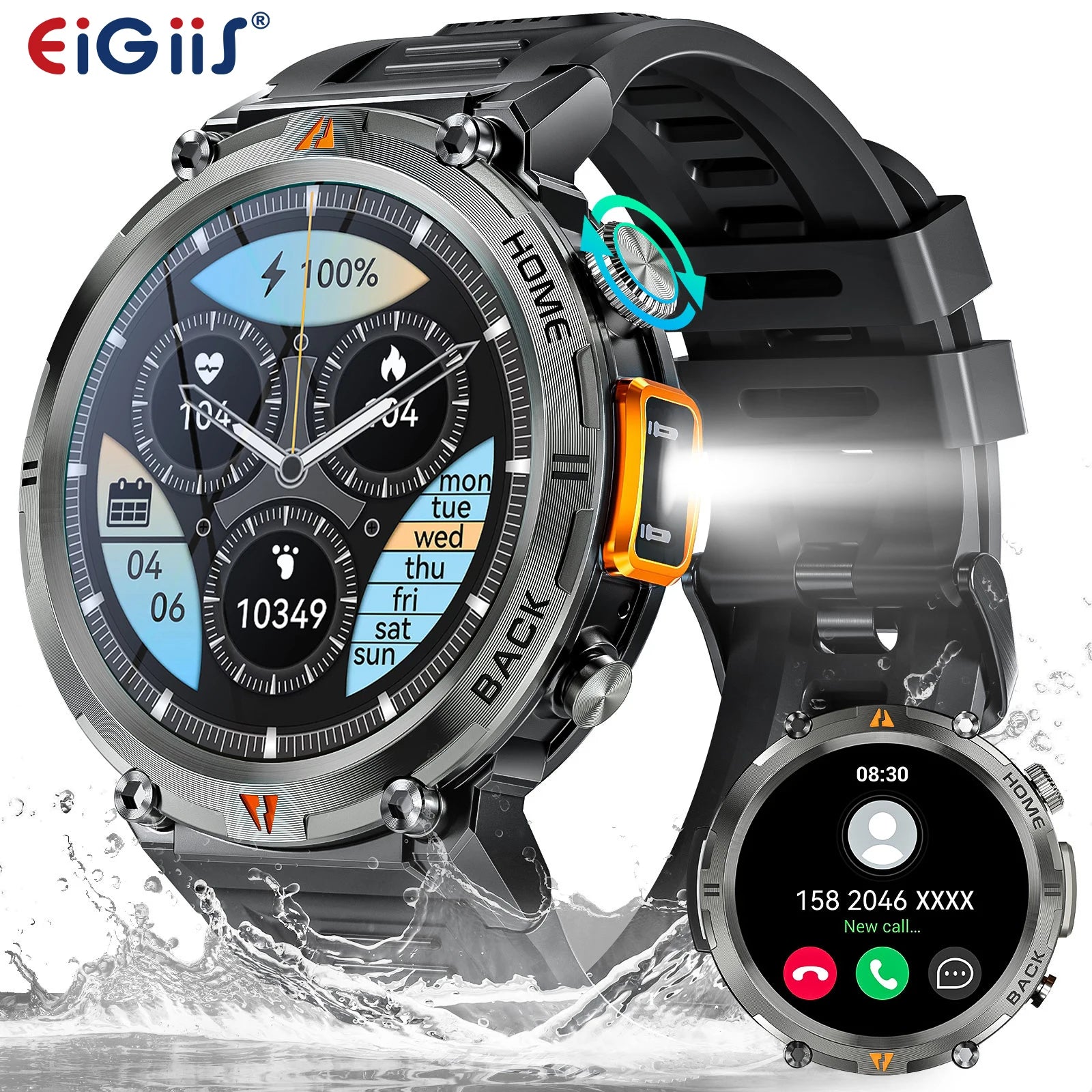 EIGIIS KE3 Smartwatch Bluetooth Call And Heart Rate Monitor