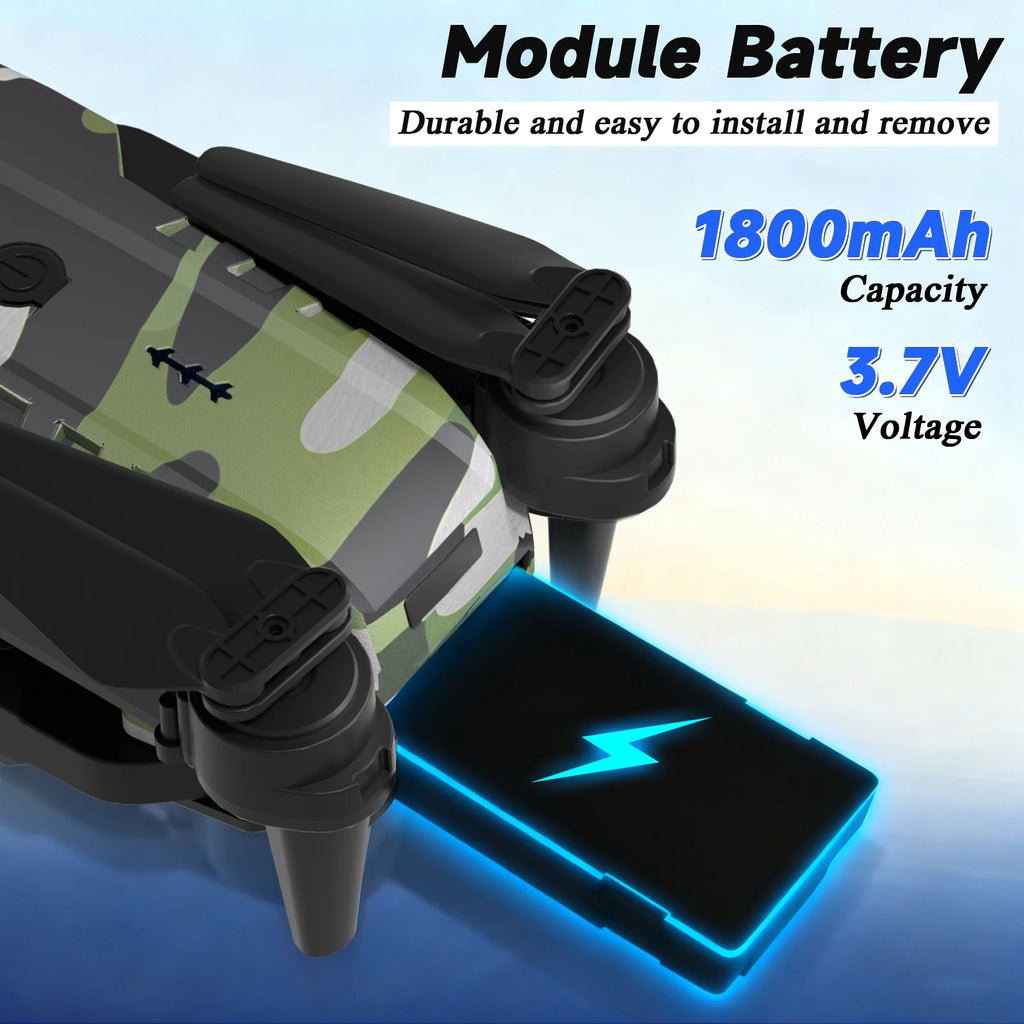 Foldable Drone With Dual HD Cameras, 360 Roll, Takeoff Landing