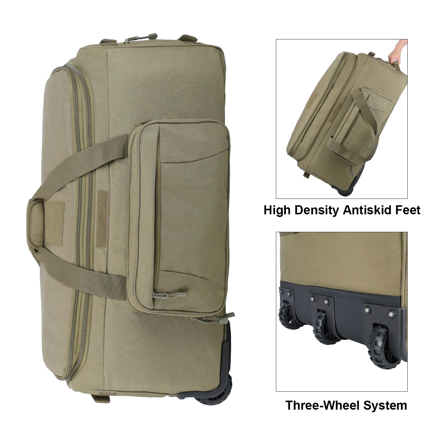 LQARMY 124L Outdoor Camping Travel Bag Waterproof Nylon Luggage Case