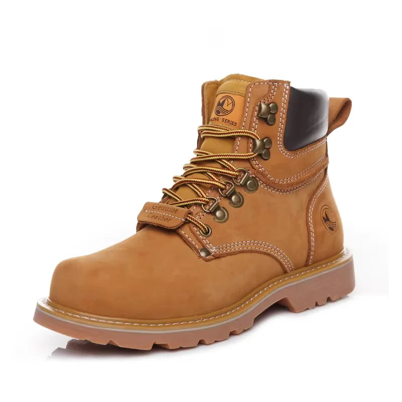 KOWMCN Unisex Cowhide Hiking Shoes Waterproof Tactical Boots