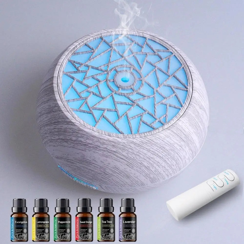 LISM Wood Grain Essential Oil Diffuser and Humidifier With Remote