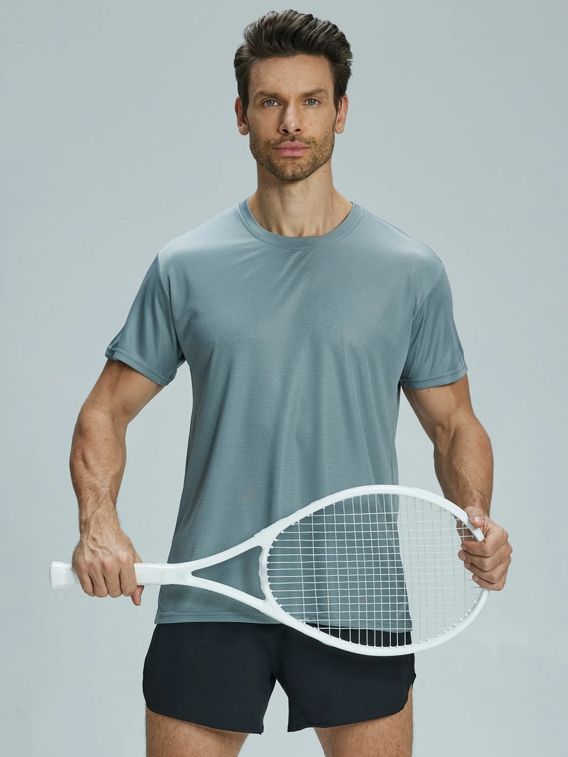 NONECN 5 Pack Men's Leisure Quick Drying Short Sleeve Tee
