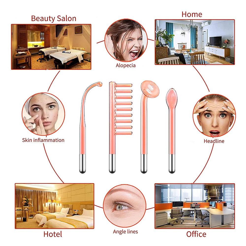 AOKO 4 In 1 High Frequency Facial Rejuvenation Wand