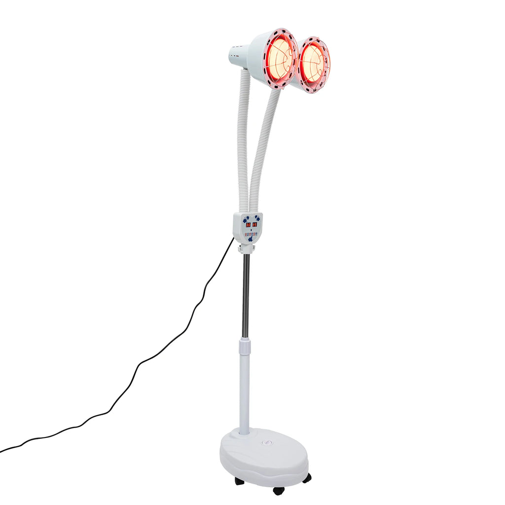 275W Two-Headed Infrared Heat Lamp With Adjustable Timer Rotatable