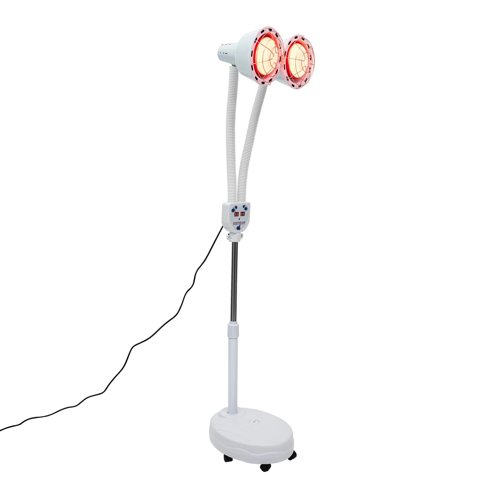 275W Two-Headed Infrared Heat Lamp With Adjustable Timer Rotatable