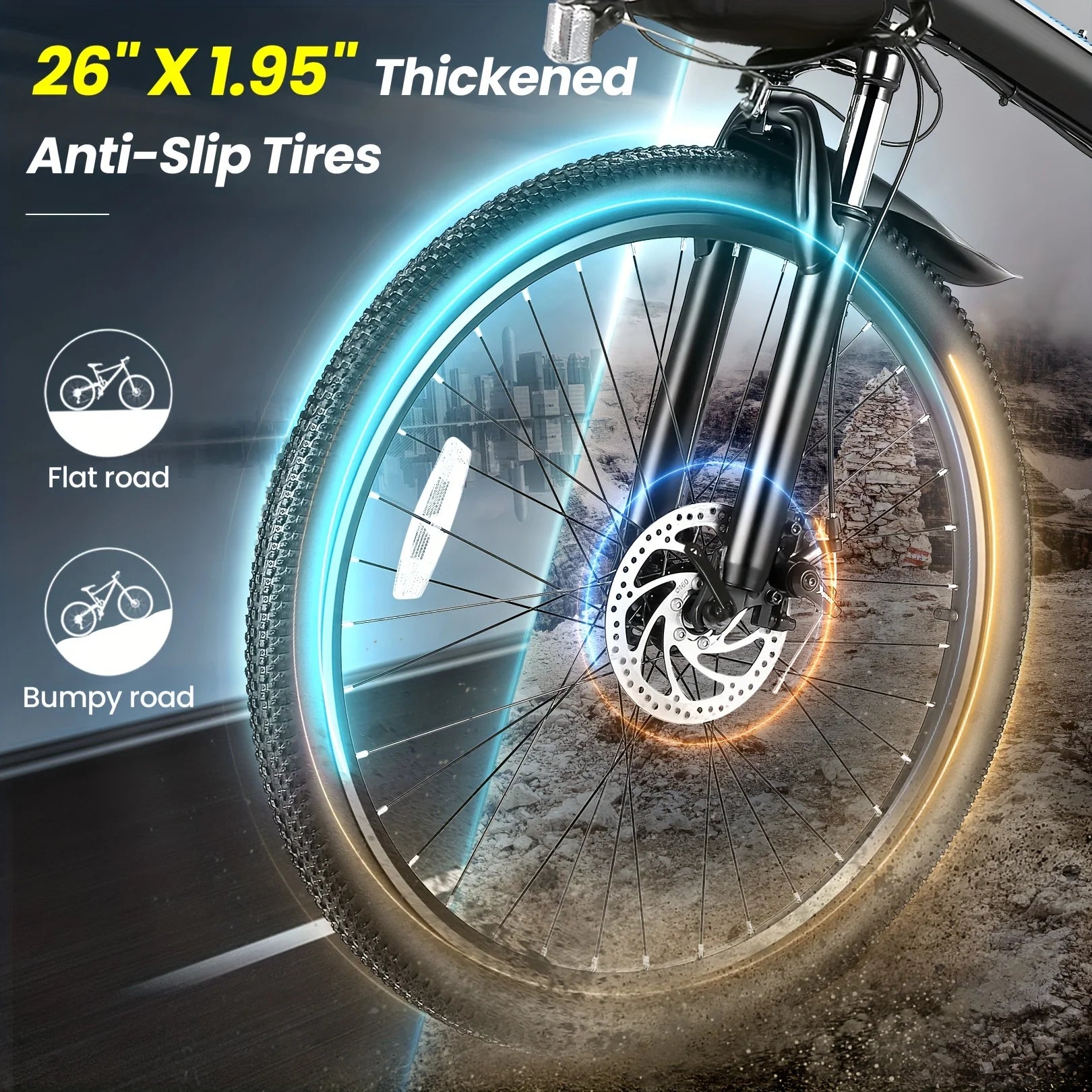 Vivi Folding Electric Bike 500W 48V Removable Battery 50 Mile Range