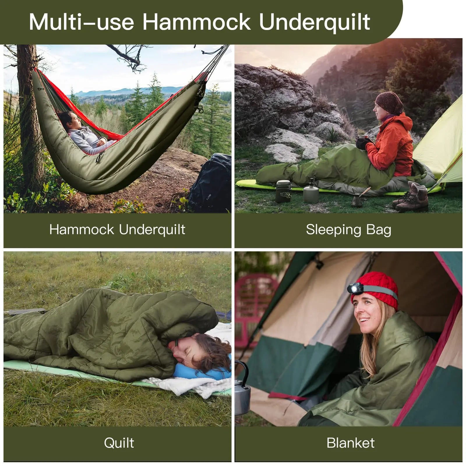 Insulated Hammock Underquilt Sleeping Bag For Four Seasons