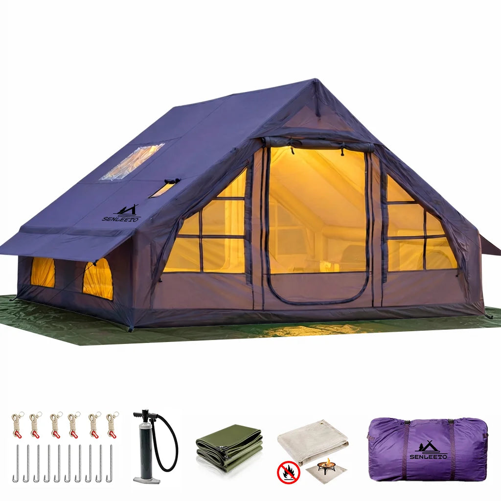 SENLEETO Quick Setup Inflatable Tent Waterproof Family Camping