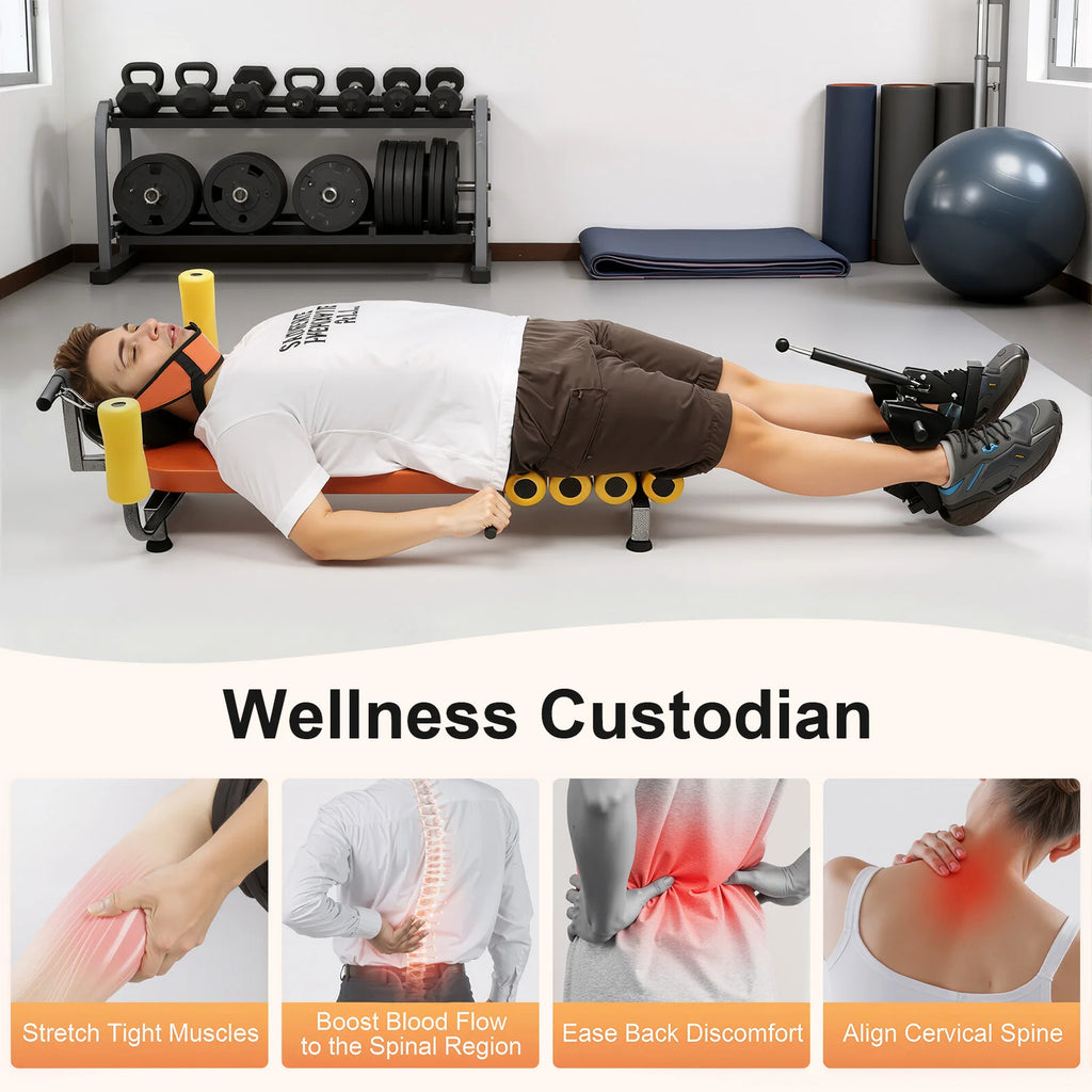 Adjustable Back Stretch Bench 130kg Capacity For Neck Back Relief