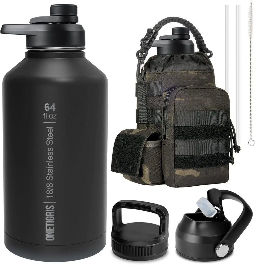 Insulated Stainless Steel Water Bottle With Straw And Lids