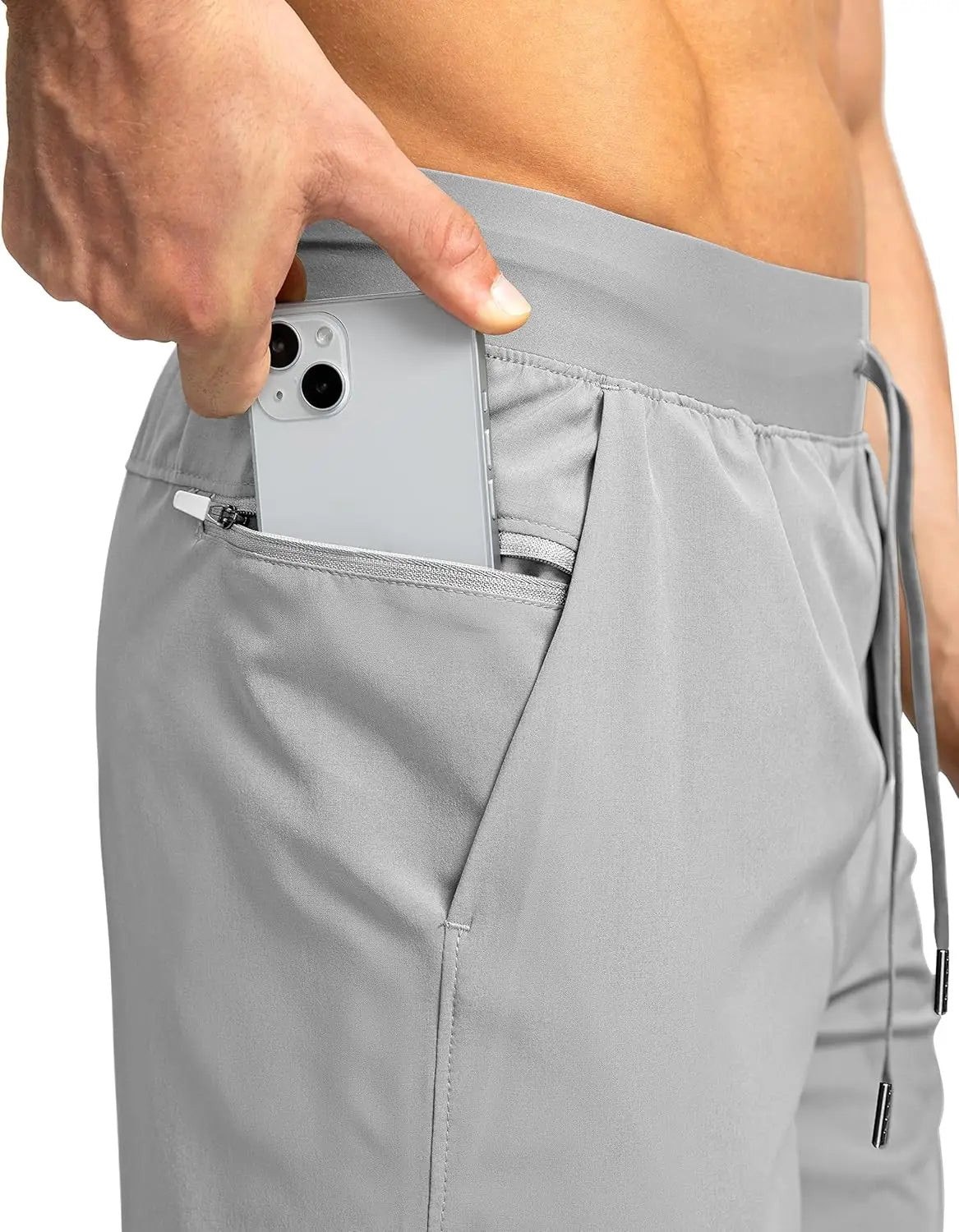 Men's Quick Dry Athletic Shorts With Zipper Pockets Lightweight Gym