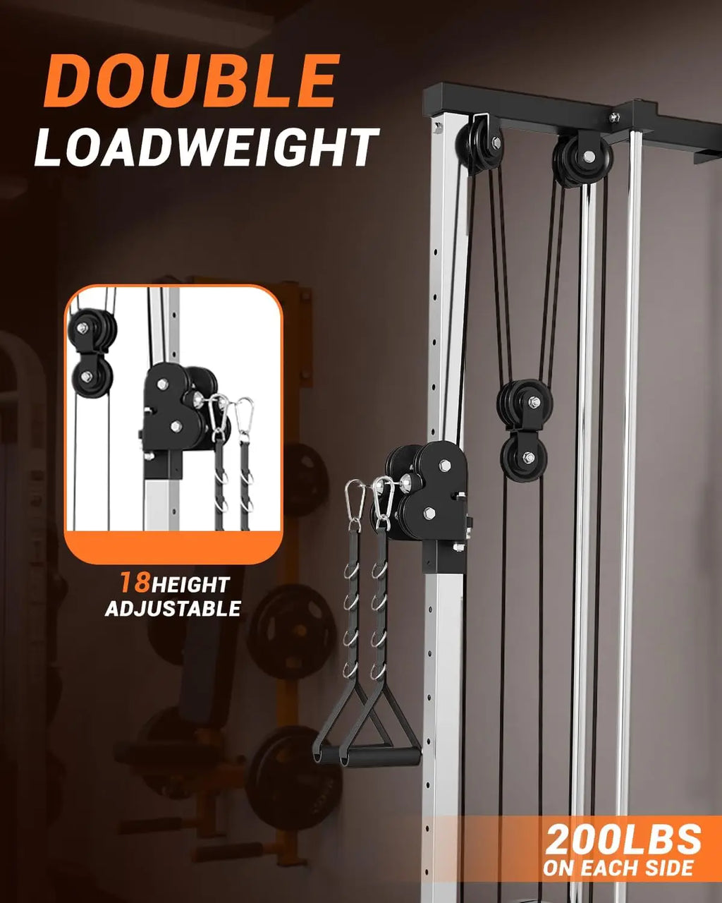 Acekool Wall Mount Cable Station 18-Position Pulldown and Dual Pulleys