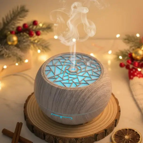LISM Wood Grain Essential Oil Diffuser Humidifier With Remote