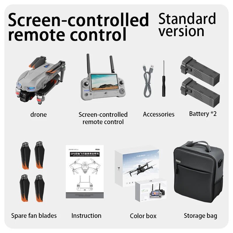 ISHOWTIENDA 4K Drone with Three-Axis Gimbal and Dual HD Cameras