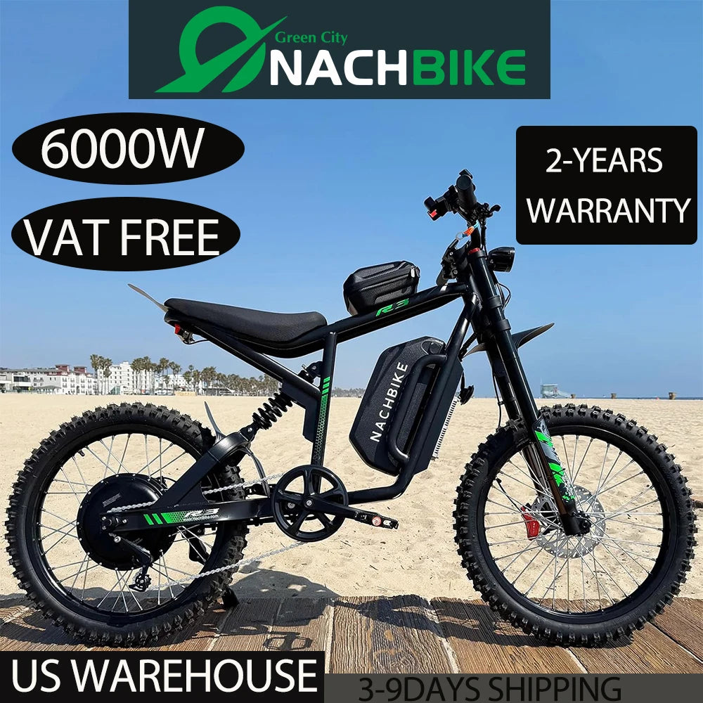 R3 60V 6000W Electric Dirt Bike With 25Ah Battery And Suspension