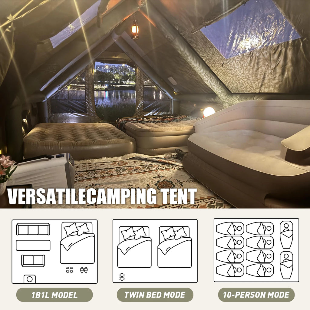 SENLEETO Waterproof Inflatable Camping Tent For Four Season Use