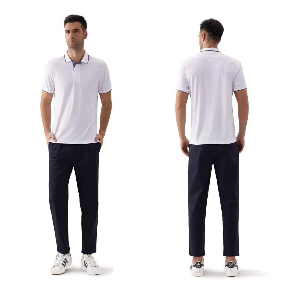 2Pack Men's Polo Shirts Short Sleeve Summer Quick Dry Ultra Comfortable Golf Athletic T-Shirts Slim Fit Casual Sports Workout Golf Tees