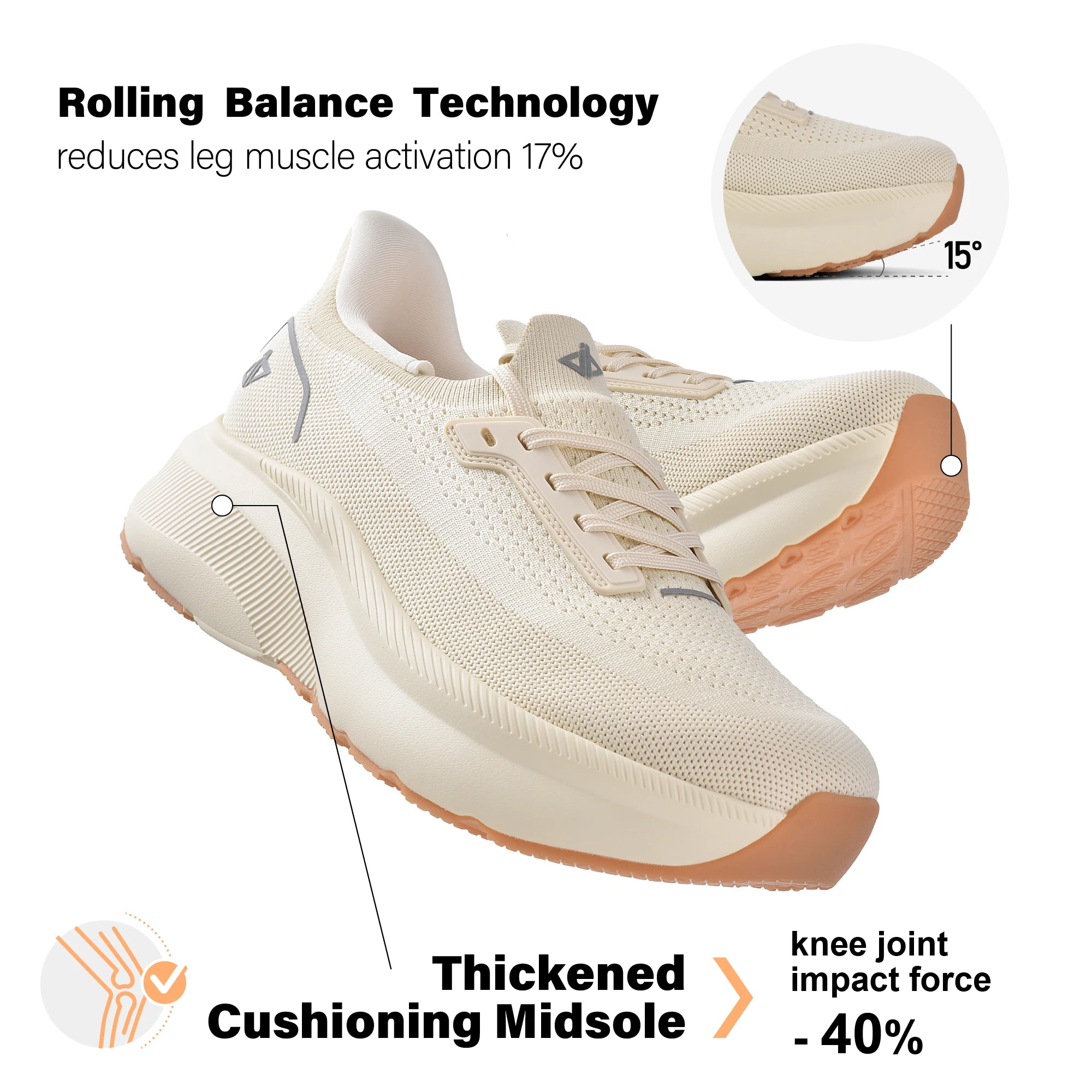 NONECN Womens Wide Toe Box Slip-On Sneakers With Arch Support