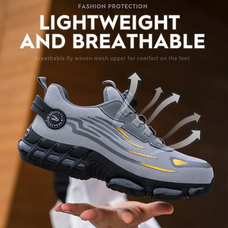 Breathable Lace-Free Soft Sole Safety Shoes Anti-Smash Anti-Puncture