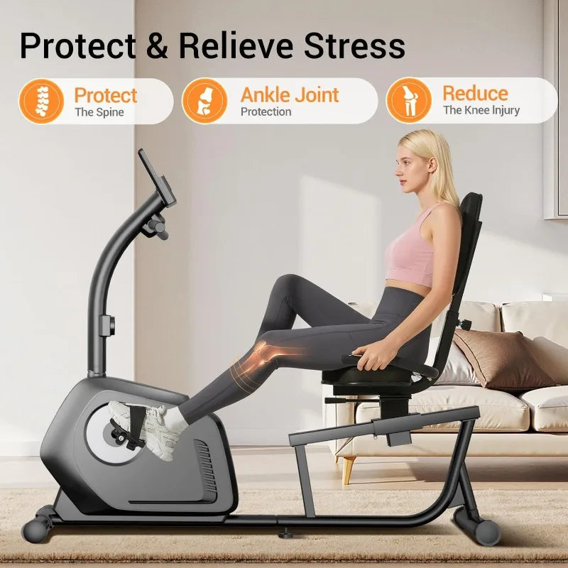 Cursor Fitness Recumbent Exercise Bike With 16 Level Magnetic Resistance