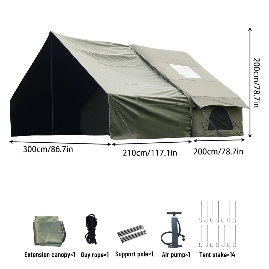 Pakicetus Inflatable Tent With Skylight Quick Setup Family Tent