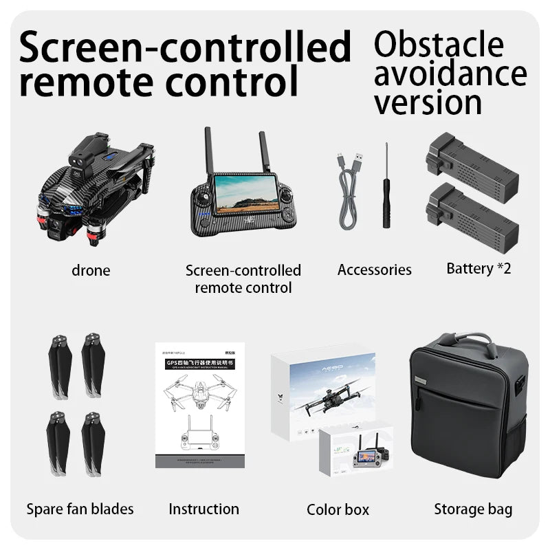 ISHOWTIENDA 4K Drone with Three-Axis Gimbal and Dual HD Cameras