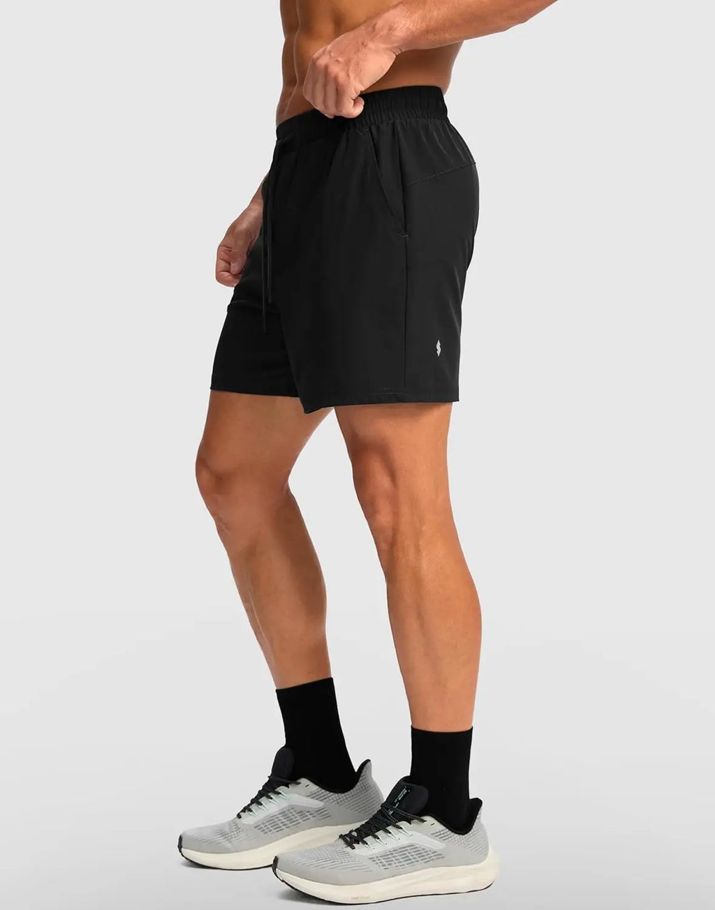 NONECN Men's Quick Dry Running Shorts With Zipper Pocket