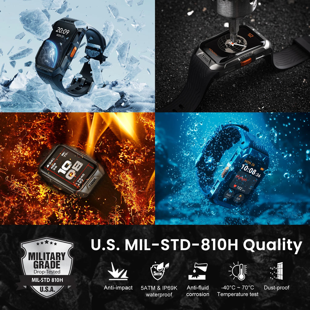 KOSPET Tank X2 Smartwatch IP69K Waterproof AMOLED Bluetooth Call