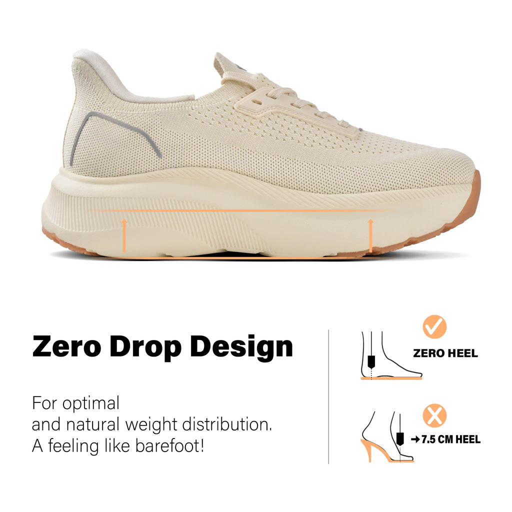 NONECN Womens Wide Toe Box Slip-On Sneakers With Arch Support