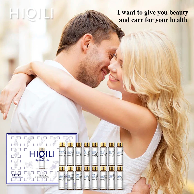 HIQILIE Essential Oils Set Lavender Eucalyptus Vanilla Jasmine Mint Rose