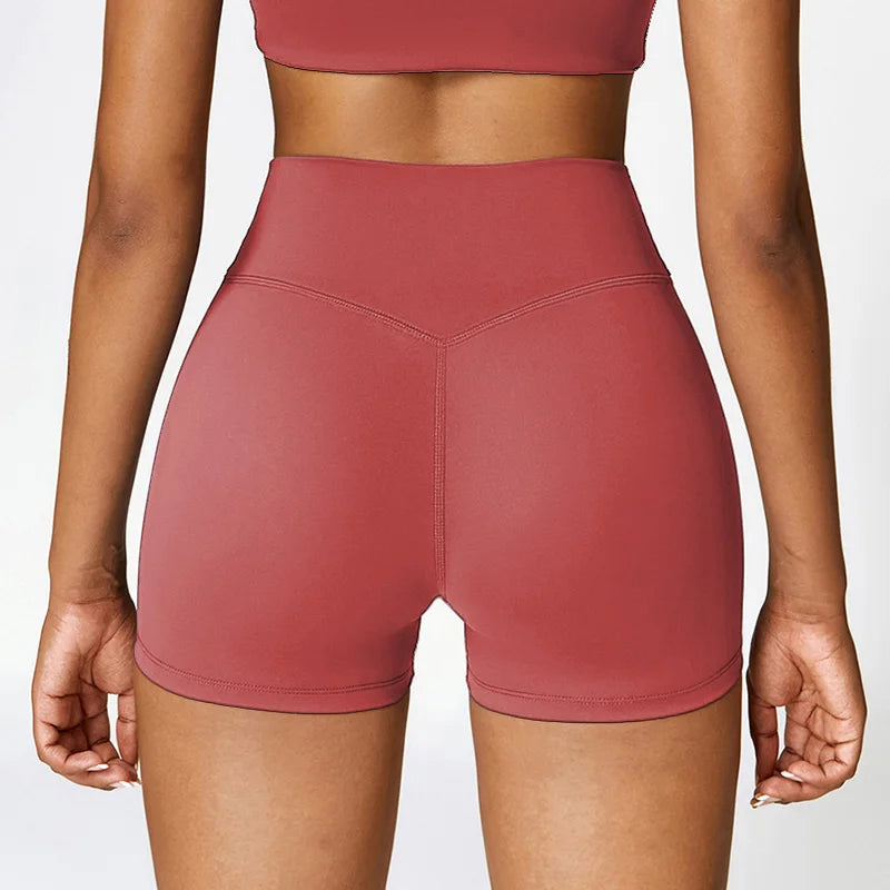 PKWYKLRECN Women's High Waist Yoga Shorts Quick Dry Breathable