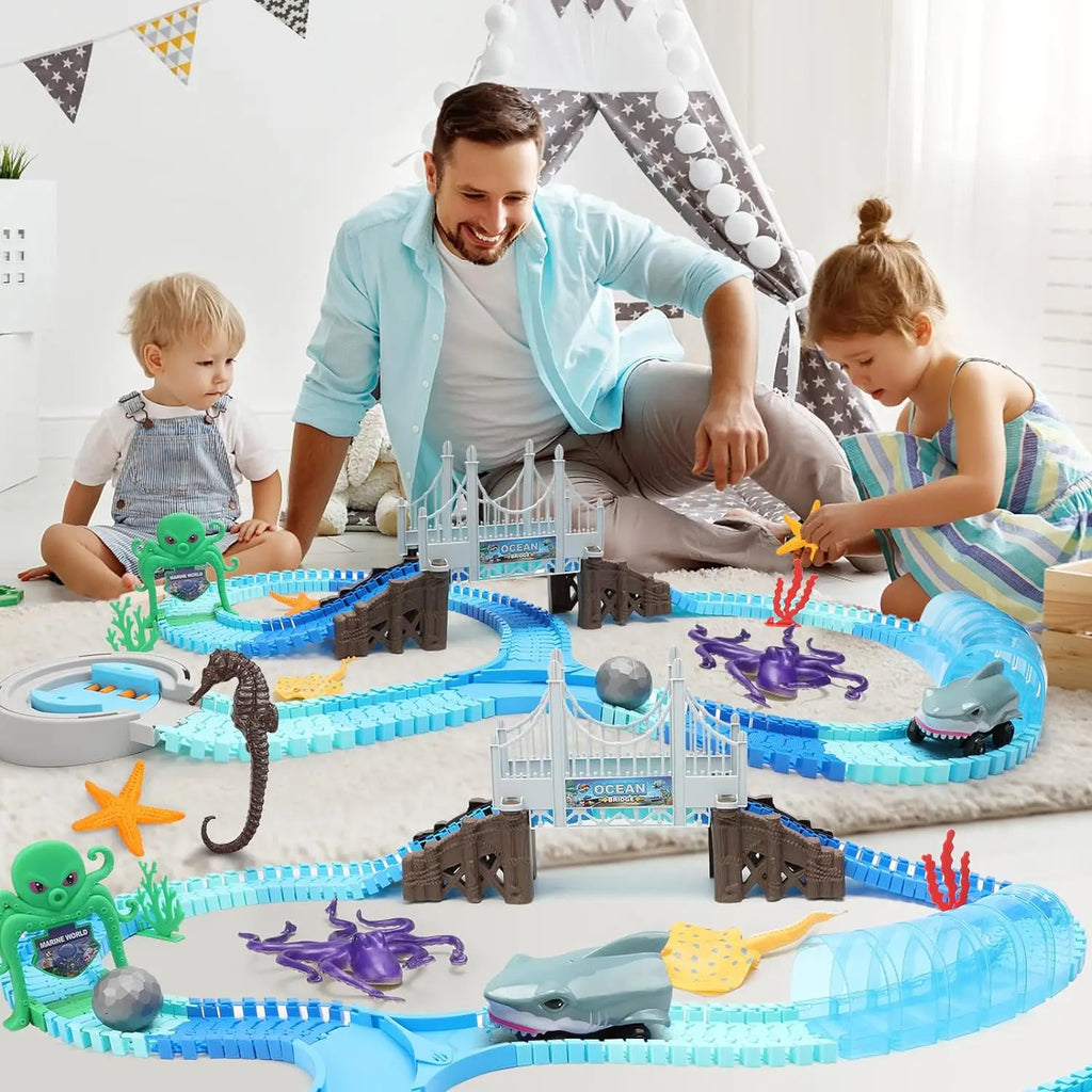 VATOS Shark Racing Car Toy Oceanic Track Set For Kids