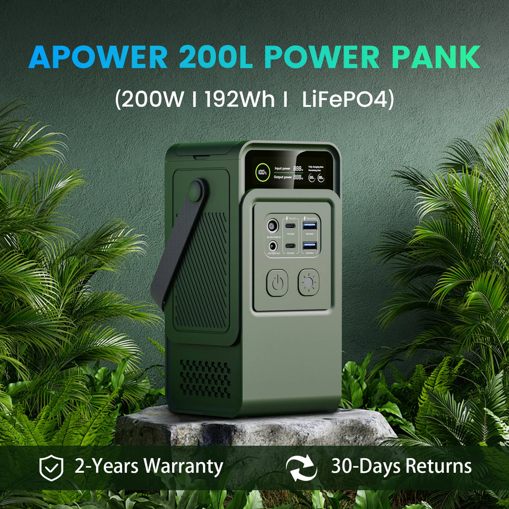 CTOLITY 200W Portable Power Station 192Wh Lifepo4