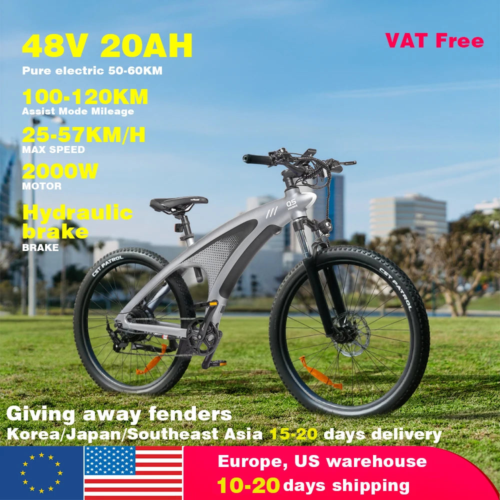 HX Q5 2000W Electric Mountain Bike For Off Road Riding