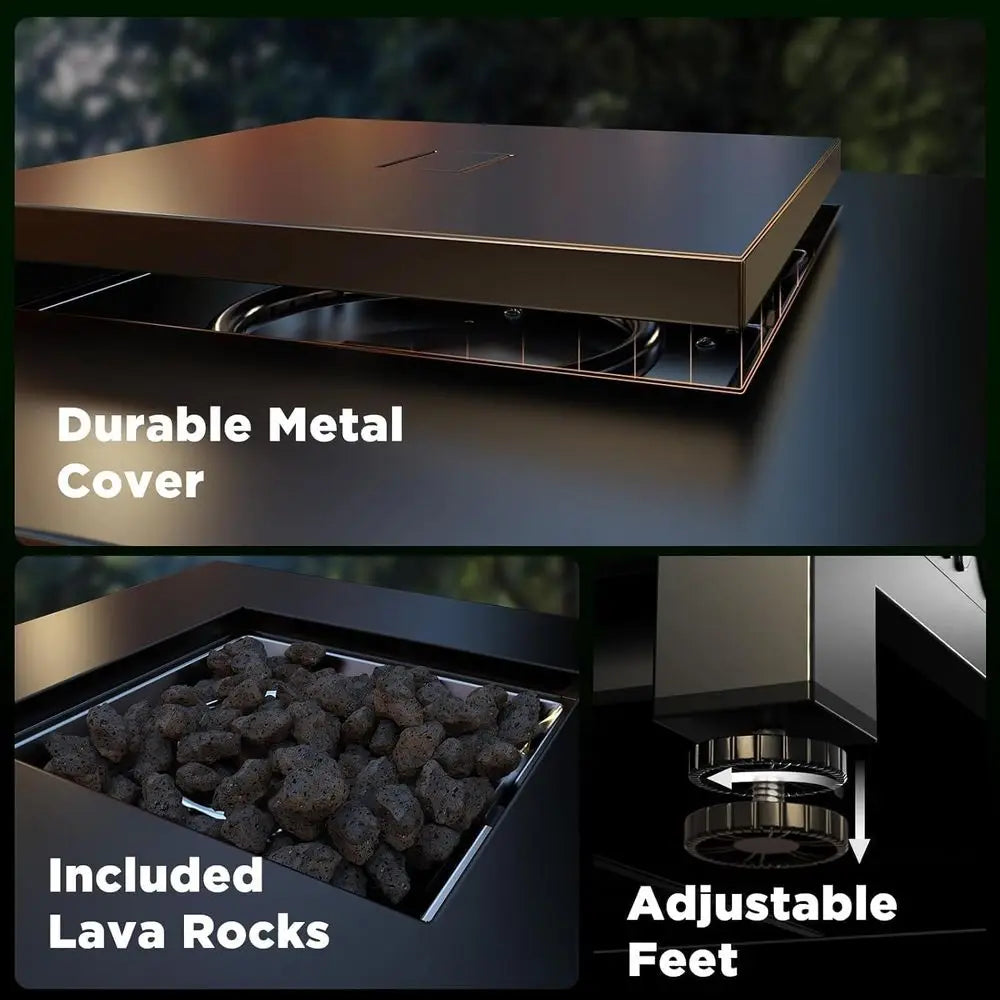 Propane Fire Pit Table 50,000 BTU Steel For Outdoor Ambience