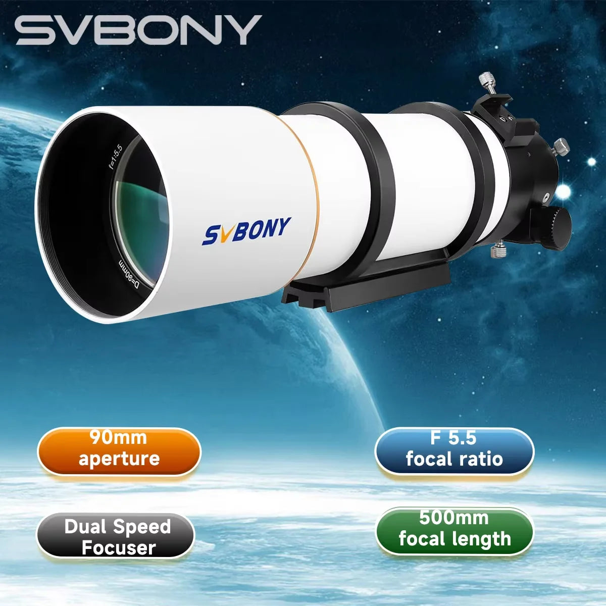 Svbony SV48P Dual Speed Focuser Refractor Telescope for Deep Sky