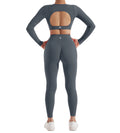 NONECN Yoga Set Women Quick Dry Sports Suit Long Sleeve