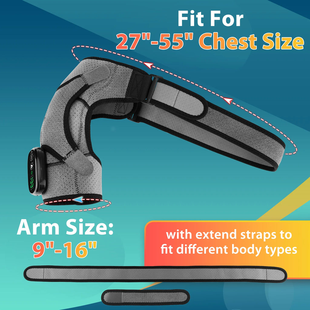 Rechargeable Electric Heating Shoulder Massage Belt Vibration Pad Muscle Relax Shoulder Support Brace Belt