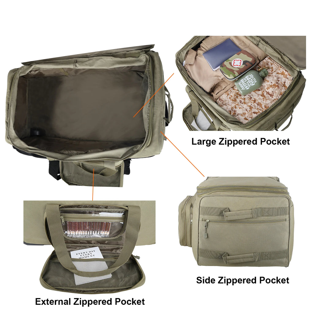LQARMY 124L Outdoor Camping Travel Bag Waterproof Nylon Luggage Case