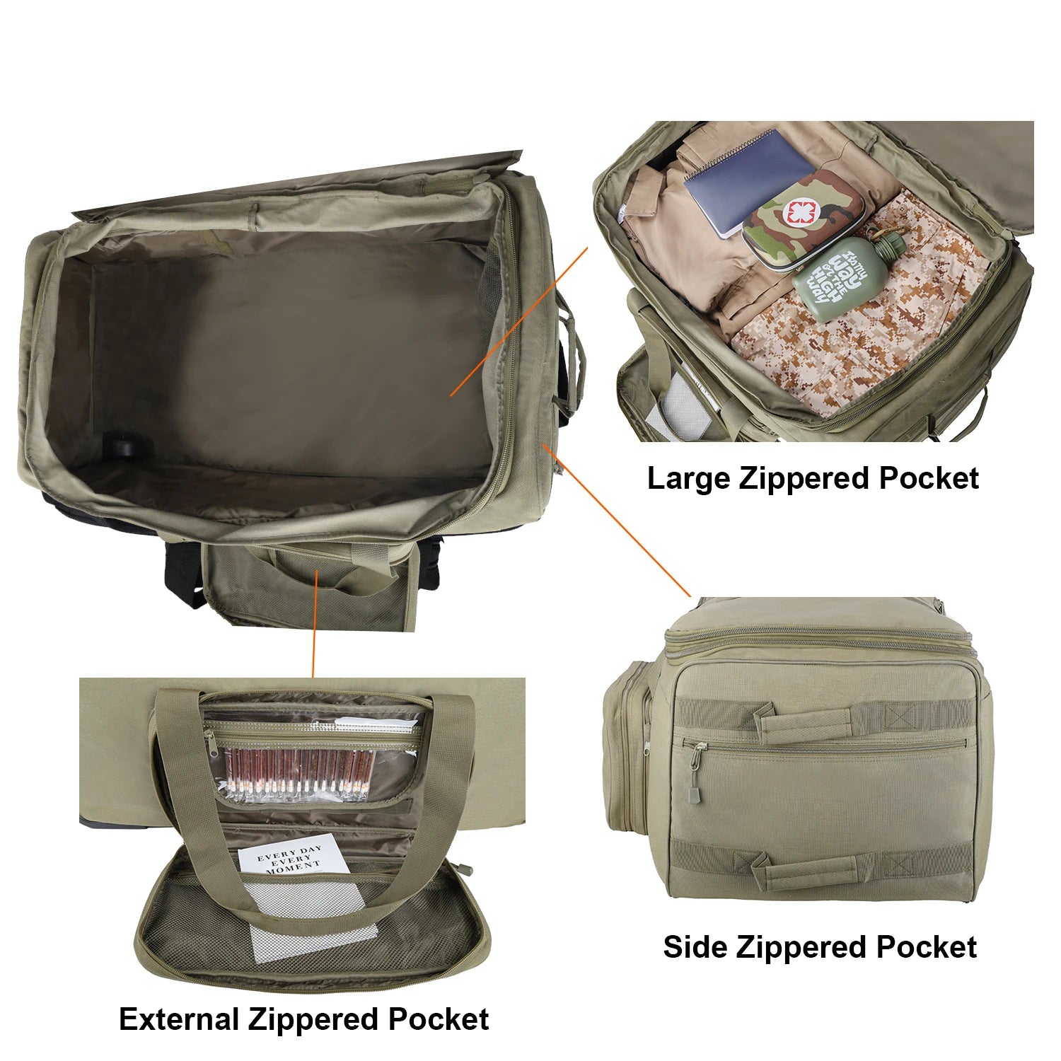 LQARMY 124L Outdoor Camping Travel Bag Waterproof Nylon Luggage Case